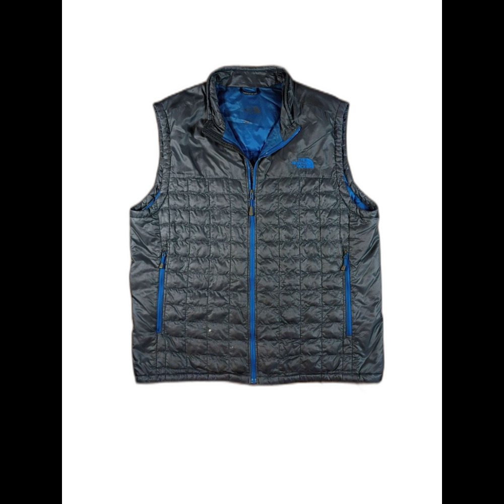 North Face Thermoball Vest Mens XL Gray Blue Puffer